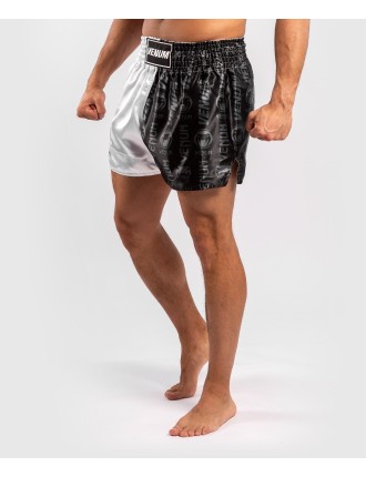 Top Choice Venum Logos Muay Thai Shorts - Black/White Limited Stock