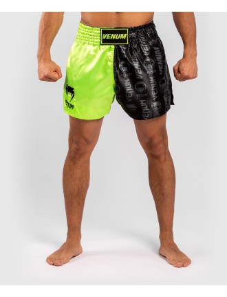 Top Choice Venum Logos Muay Thai Shorts - Black/Yellow Immediate Availability