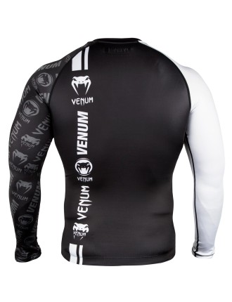 Top Choice Venum Logos Rashguard Long Sleeves - Black/White Just Launched