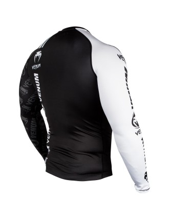 Top Choice Venum Logos Rashguard Long Sleeves - Black/White Just Launched