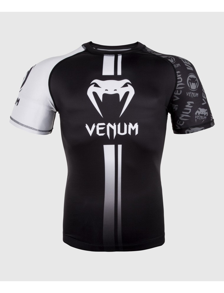 Top Choice Venum Logos Rashguard Short Sleeves - Black/White