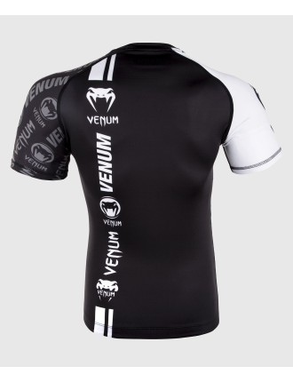 Top Choice Venum Logos Rashguard Short Sleeves - Black/White