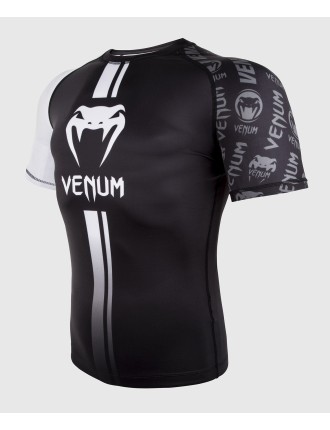 Top Choice Venum Logos Rashguard Short Sleeves - Black/White