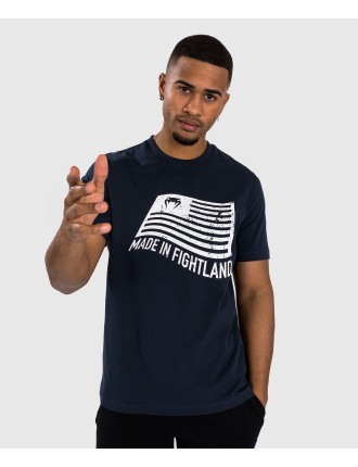 Top Choice Venum Made in Fightland T-Shirt - Navy Blue/White Ready for Shipment