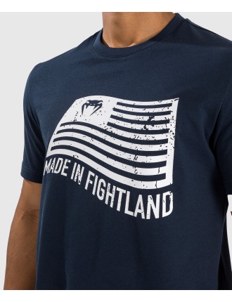 Top Choice Venum Made in Fightland T-Shirt - Navy Blue/White Ready for Shipment