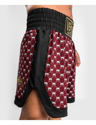 Top Choice Venum Monogram Boxing Short - Black/Burgundy