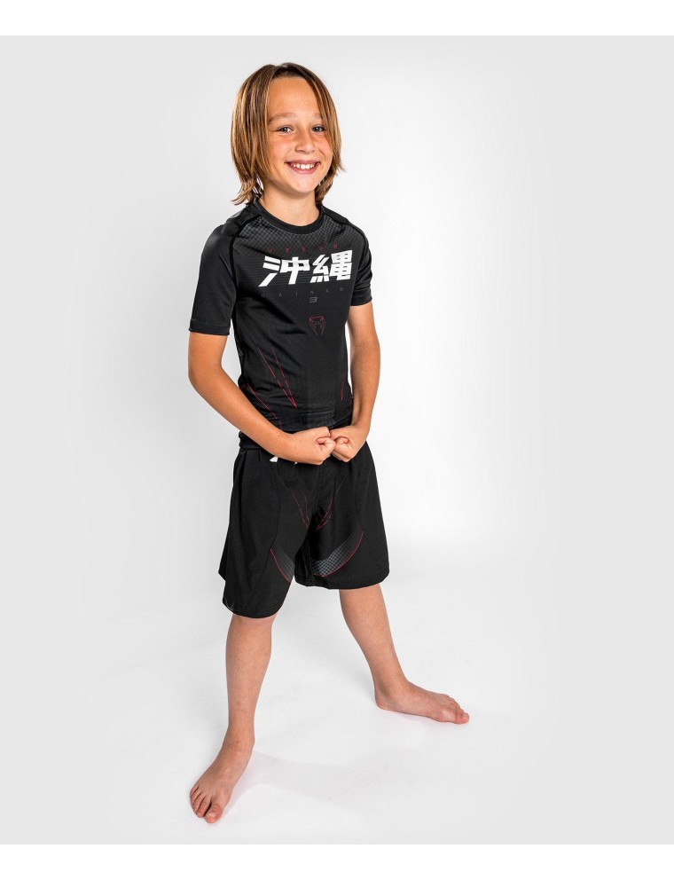 Top Choice Venum Okinawa 3.0 Rashguard Short Sleeves - For Kids - Black/Red Immediate Availability