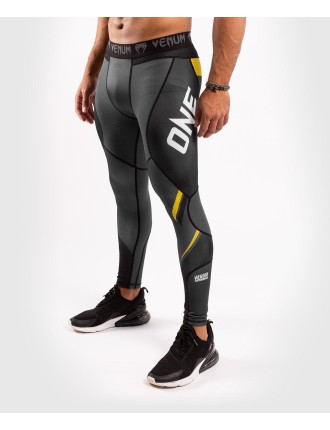 Top Choice Venum ONE FC Impact Compresssion Tights - Grey/Yellow Immediate Availability