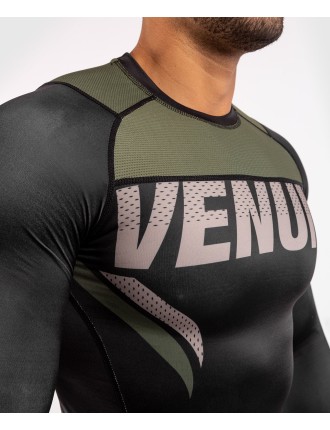 Top Choice Venum ONE FC Impact Rashguard - long sleeves - Black/Khaki Available for Immediate Shipping