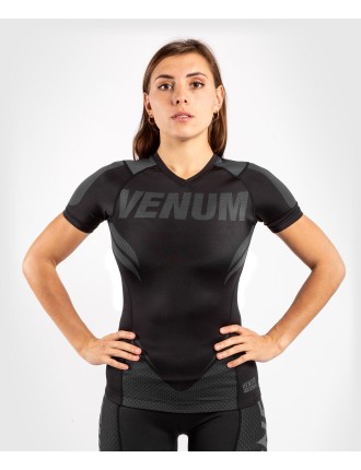 Top Choice Venum ONE FC Impact Rashguard - short sleeves - for women - Black/Black New Release