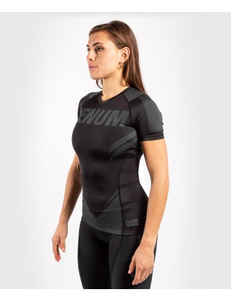 Top Choice Venum ONE FC Impact Rashguard - short sleeves - for women - Black/Black New Release