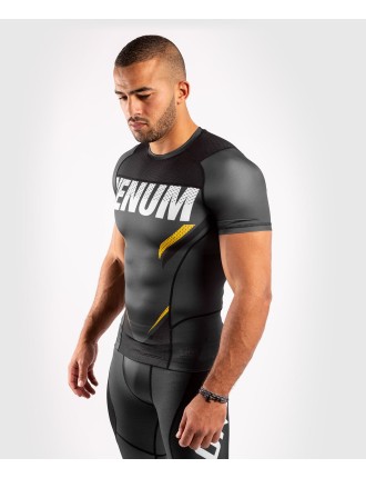 Top Choice Venum ONE FC Impact Rashguard - short sleeves - Grey/Yellow On Hand Now