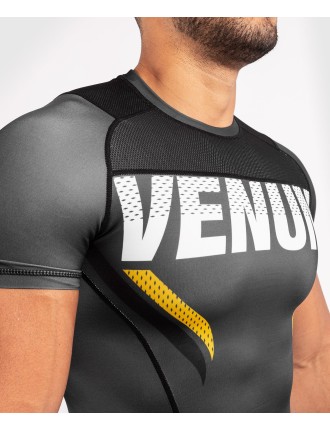 Top Choice Venum ONE FC Impact Rashguard - short sleeves - Grey/Yellow On Hand Now