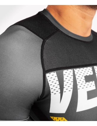 Top Choice Venum ONE FC Impact Rashguard - short sleeves - Grey/Yellow On Hand Now