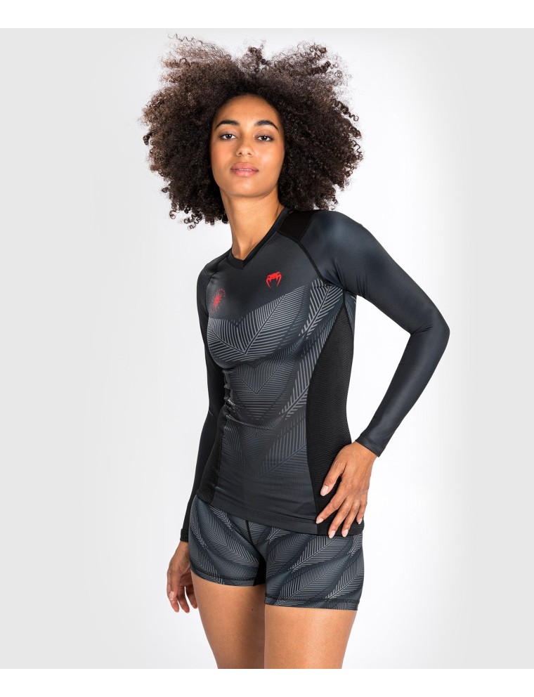 Top Choice Venum Phantom Rashguard Long Sleeves - For Women - Black/Red