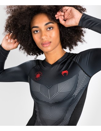 Top Choice Venum Phantom Rashguard Long Sleeves - For Women - Black/Red