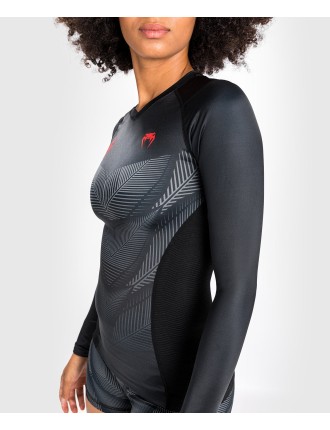 Top Choice Venum Phantom Rashguard Long Sleeves - For Women - Black/Red