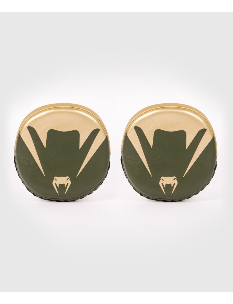 Top Choice Venum Pro Boxing Mini Curved Punch Mitts (Pair) - Khaki/Gold On Hand Now