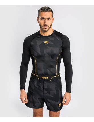 Top Choice Venum Razor Rashguard Long Sleeves - Black/Gold Limited Stock