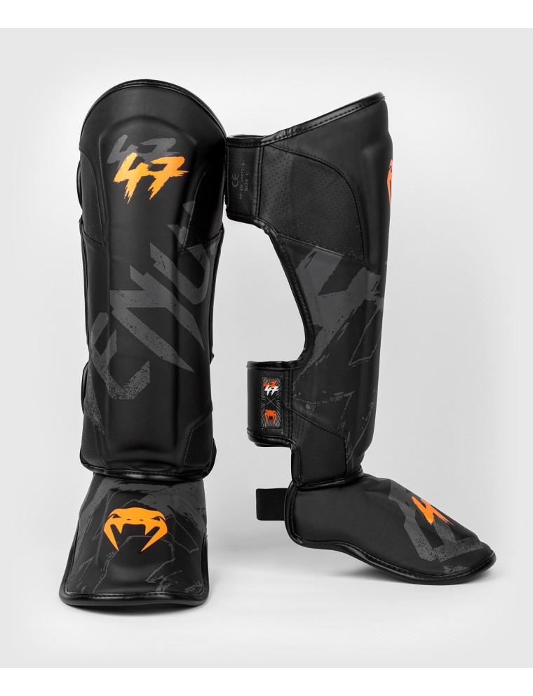 Top Choice Venum S47 Shinguards - Black/Orange On Hand Now