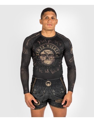 Top Choice Venum Santa Muerte Dark Side - Rashguard Long Sleeves - Black/Brown