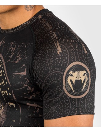 Top Choice Venum Santa Muerte Dark Side - Rashguard Short Sleeves - Black/Brown Hot New Item