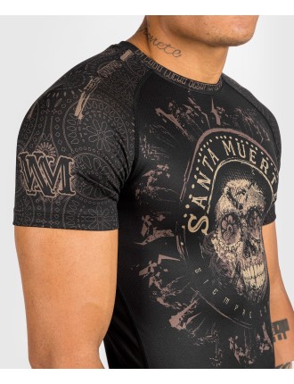 Top Choice Venum Santa Muerte Dark Side - Rashguard Short Sleeves - Black/Brown Hot New Item