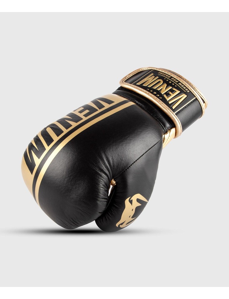 Top Choice Venum Shield Pro Boxing Gloves Velcro - Black/Gold New Release