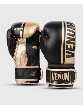 Top Choice Venum Shield Pro Boxing Gloves Velcro - Black/Gold New Release