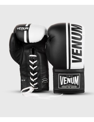 Top Choice Venum Shield Pro Boxing Gloves - With Laces - Black/White