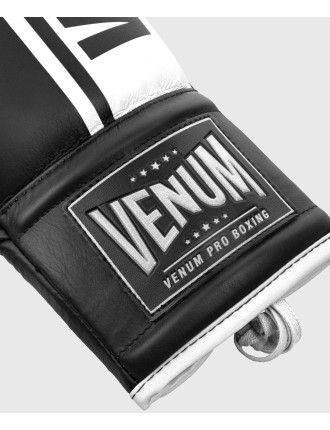 Top Choice Venum Shield Pro Boxing Gloves - With Laces - Black/White