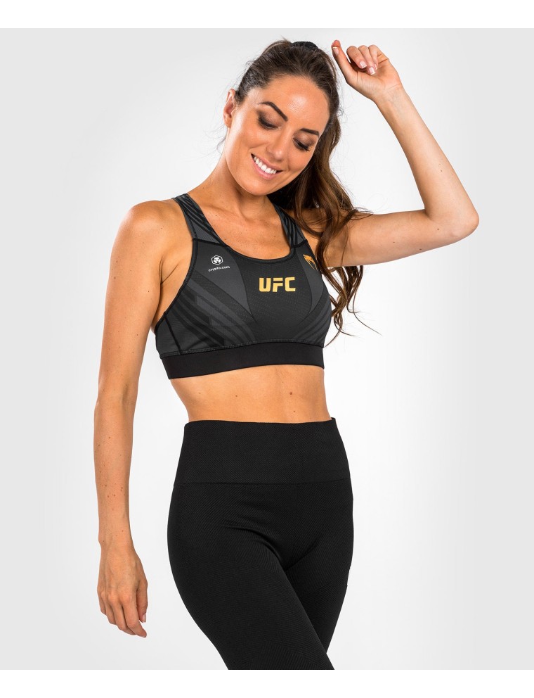 Top Choice UFC Venum Authentic Fight Night 1.0 Women's Sport Bra - Black/Gold