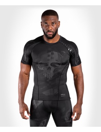 Top Choice Venum Skull Rashguard - Short sleeves - Black/Black Available for Immediate Shipping