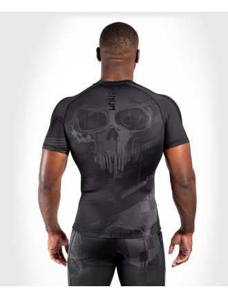 Top Choice Venum Skull Rashguard - Short sleeves - Black/Black Available for Immediate Shipping