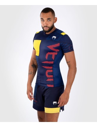 Top Choice Venum Sport 05 Rashguard Short Sleeves - Blue/Yellow New Collection