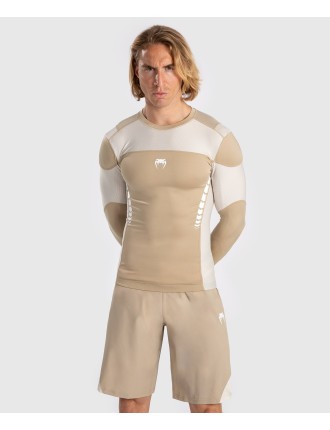 Top Choice Venum Tempest Men's Long Sleeve Rashguard - Beige/Sand Just Launched