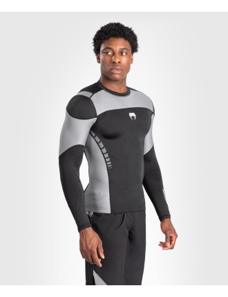 Top Choice Venum Tempest Men's Long Sleeve Rashguard - Black/Grey