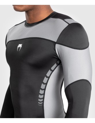 Top Choice Venum Tempest Men's Long Sleeve Rashguard - Black/Grey