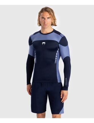 Top Choice Venum Tempest Men's Long Sleeve Rashguard - Navy Blue/Blue Hot New Item