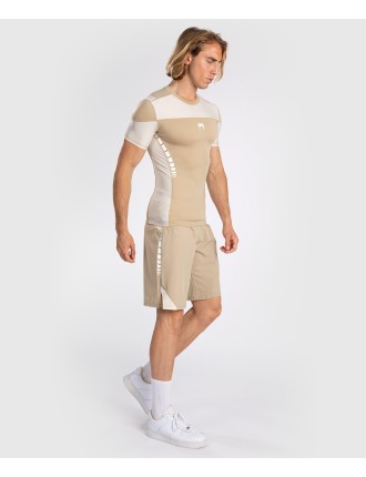 Top Choice Venum Tempest Men's Short Sleeve Rashguard - Beige/Sand In Stock