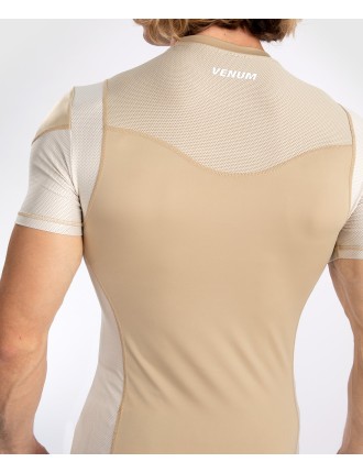 Top Choice Venum Tempest Men's Short Sleeve Rashguard - Beige/Sand In Stock