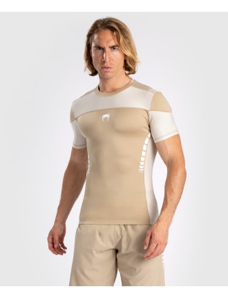 Top Choice Venum Tempest Men's Short Sleeve Rashguard - Beige/Sand In Stock