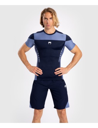 Top Choice Venum Tempest Men's Short Sleeve Rashguard - Navy Blue/Blue New Release