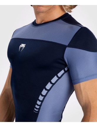 Top Choice Venum Tempest Men's Short Sleeve Rashguard - Navy Blue/Blue New Release