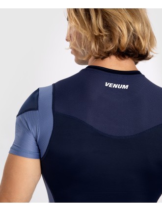 Top Choice Venum Tempest Men's Short Sleeve Rashguard - Navy Blue/Blue New Release