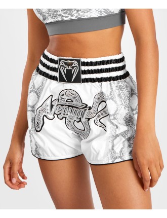 Top Choice Venum White Snake Short Muay Thai for Women - White