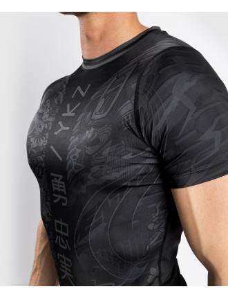 Top Choice Venum YKZ21 Rashguard - Short Sleeves ﾨC Black/Black New Stock