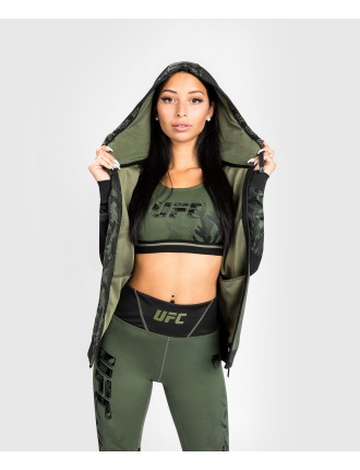 Top Choice UFC Venum Authentic Fight Week Women's Zip Hoodie - Khaki Ready for Shipment