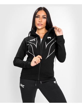 Top Choice UFC Venum Fight Night 2.0 Replica Women's Full Zip Hoodie - Black