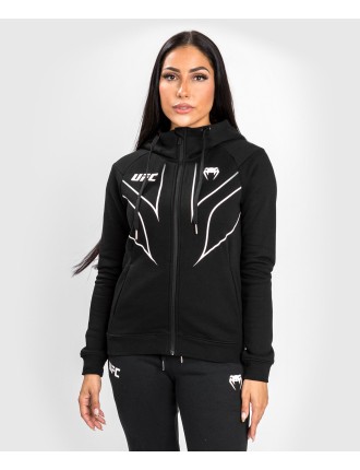 Top Choice UFC Venum Fight Night 2.0 Replica Women's Full Zip Hoodie - Black